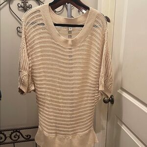 Banana Republic Beige Open Weave Knit Sweater- XL - EUC